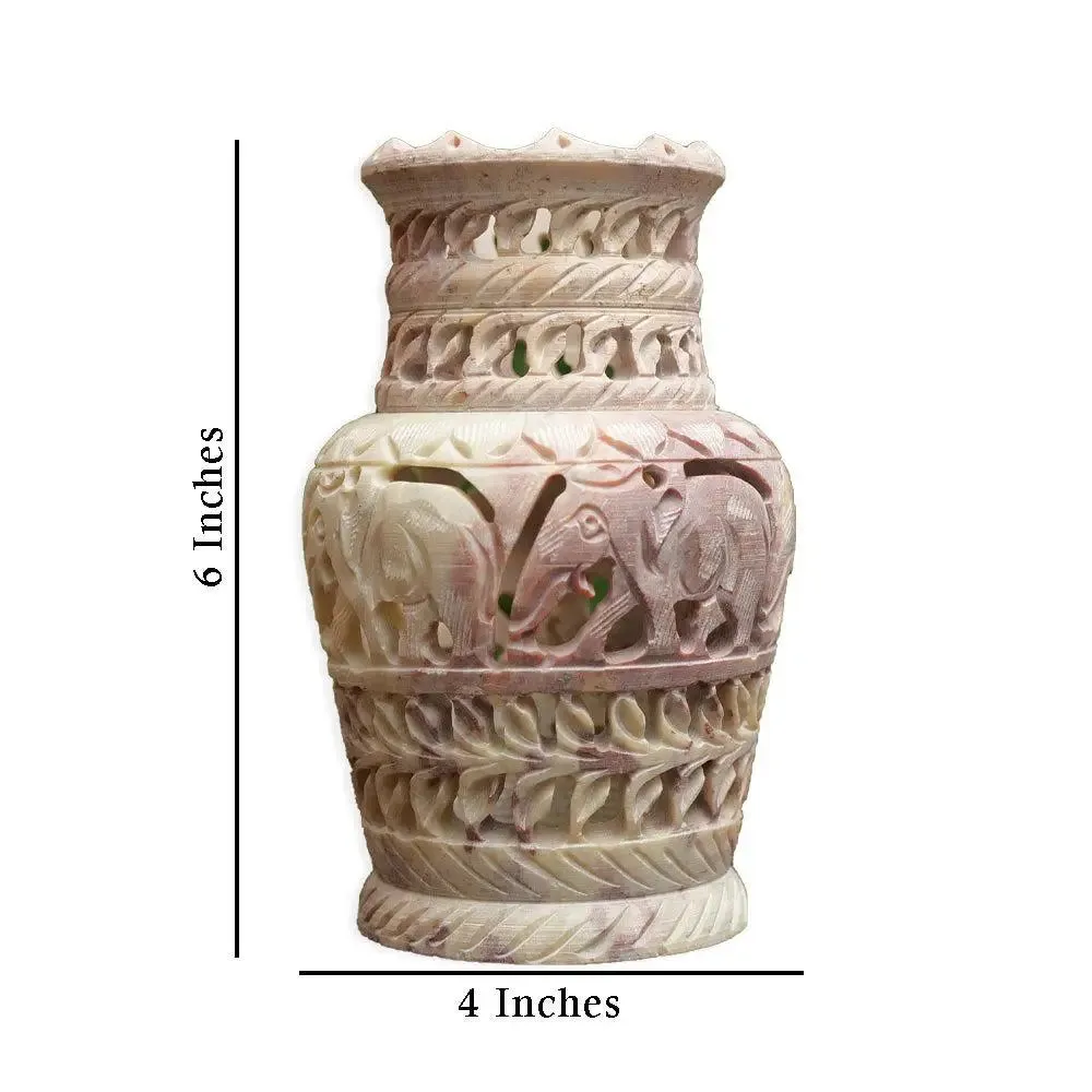 Aesthetic Soapstone Flower Vase with Beautiful Design