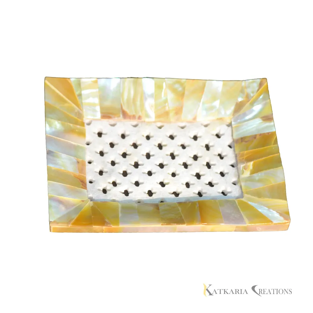 Aesthetic Square Marble Soap Dish for Bathroom