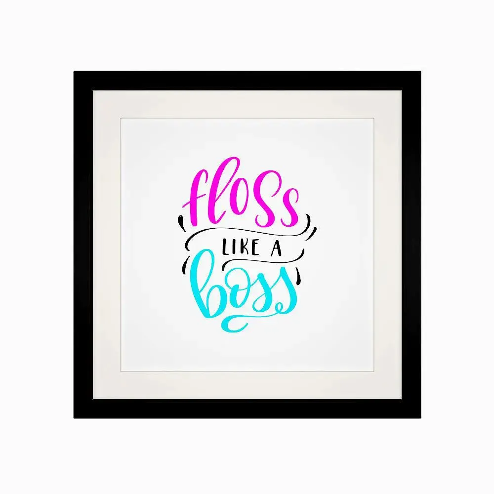 Aesthetic Typographic Framed Wall Art for Dentist's Office