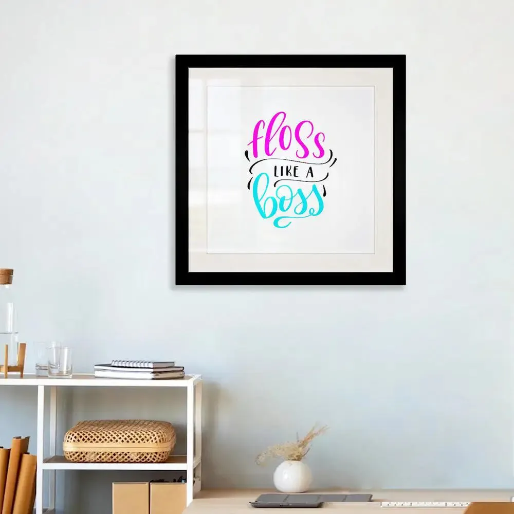 Aesthetic Typographic Framed Wall Art for Dentist's Office