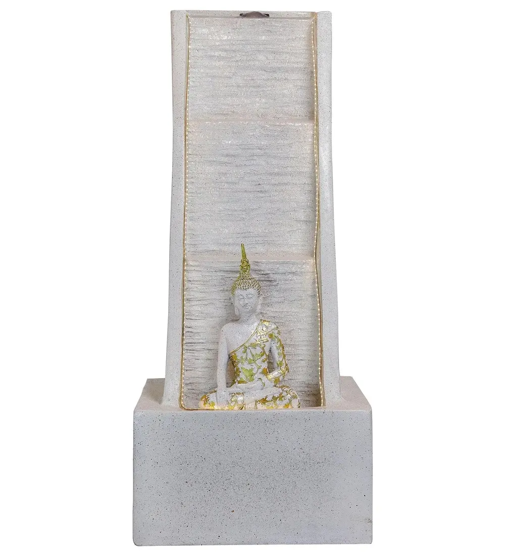 Aesthetic White Lord Buddha Water Fountain for Home