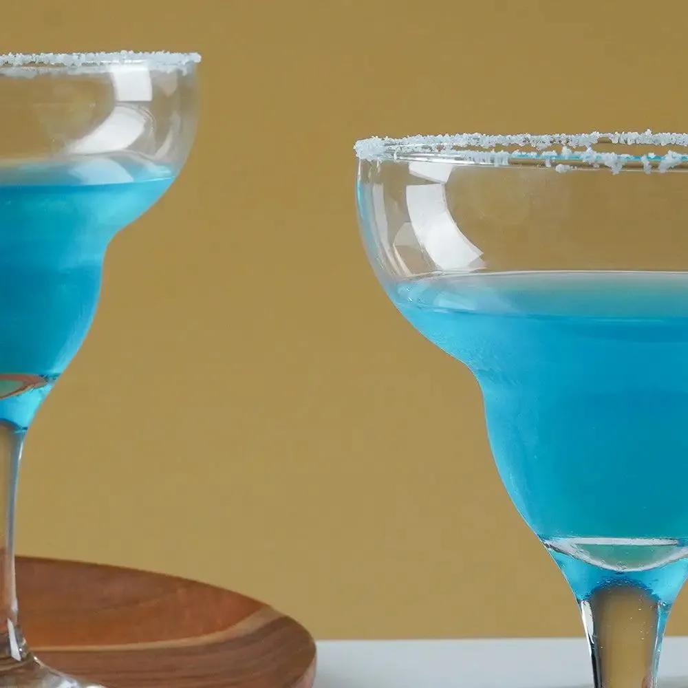 Aesthetically Styled Clear Solid Baren Wine Glass Set of 2