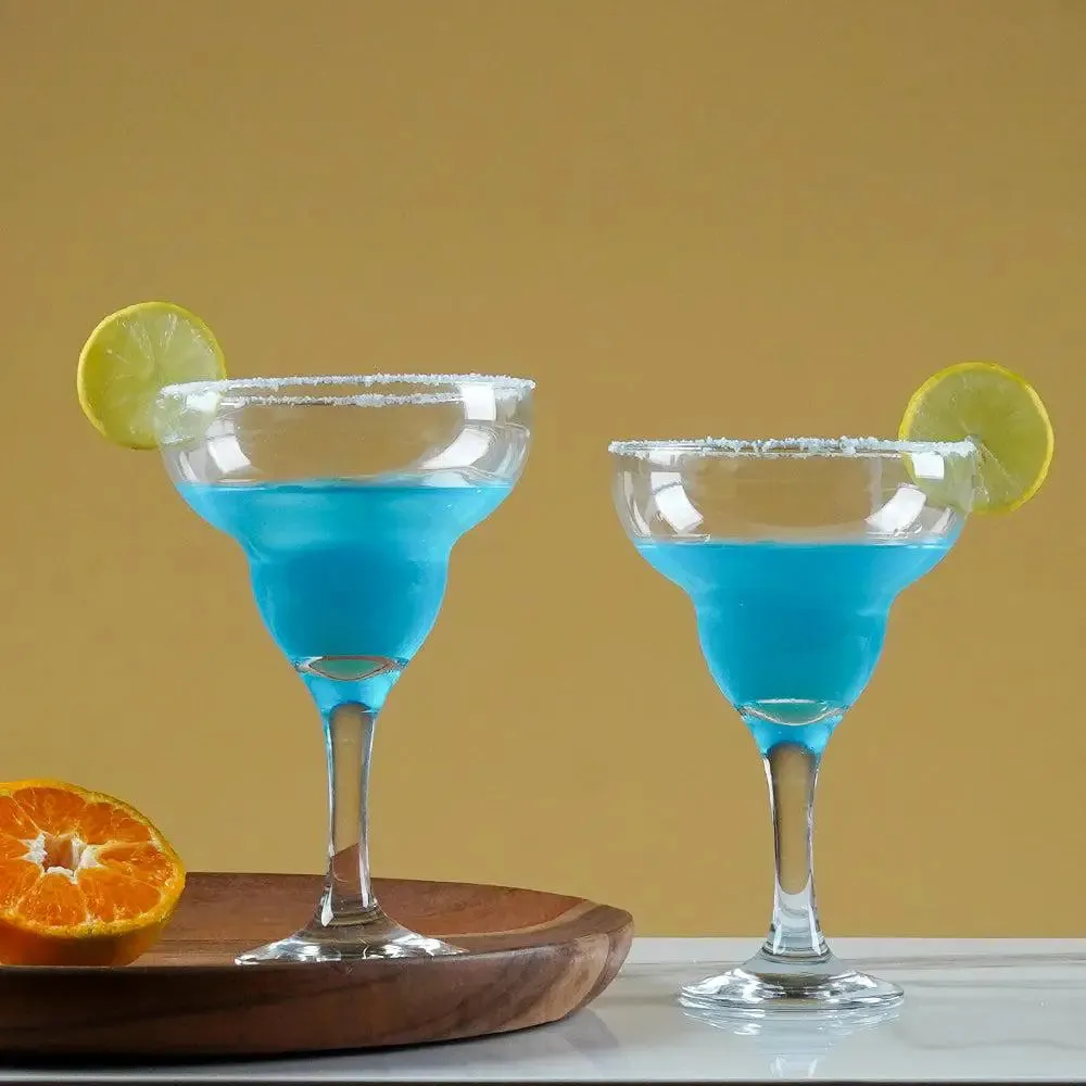 Aesthetically Styled Clear Solid Baren Wine Glass Set of 2