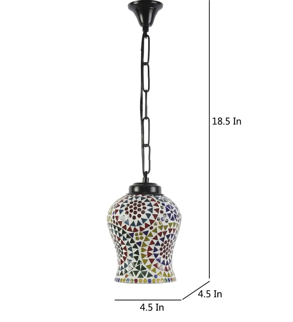 Aesthetics Mosaic Hanging Glass Lamp
