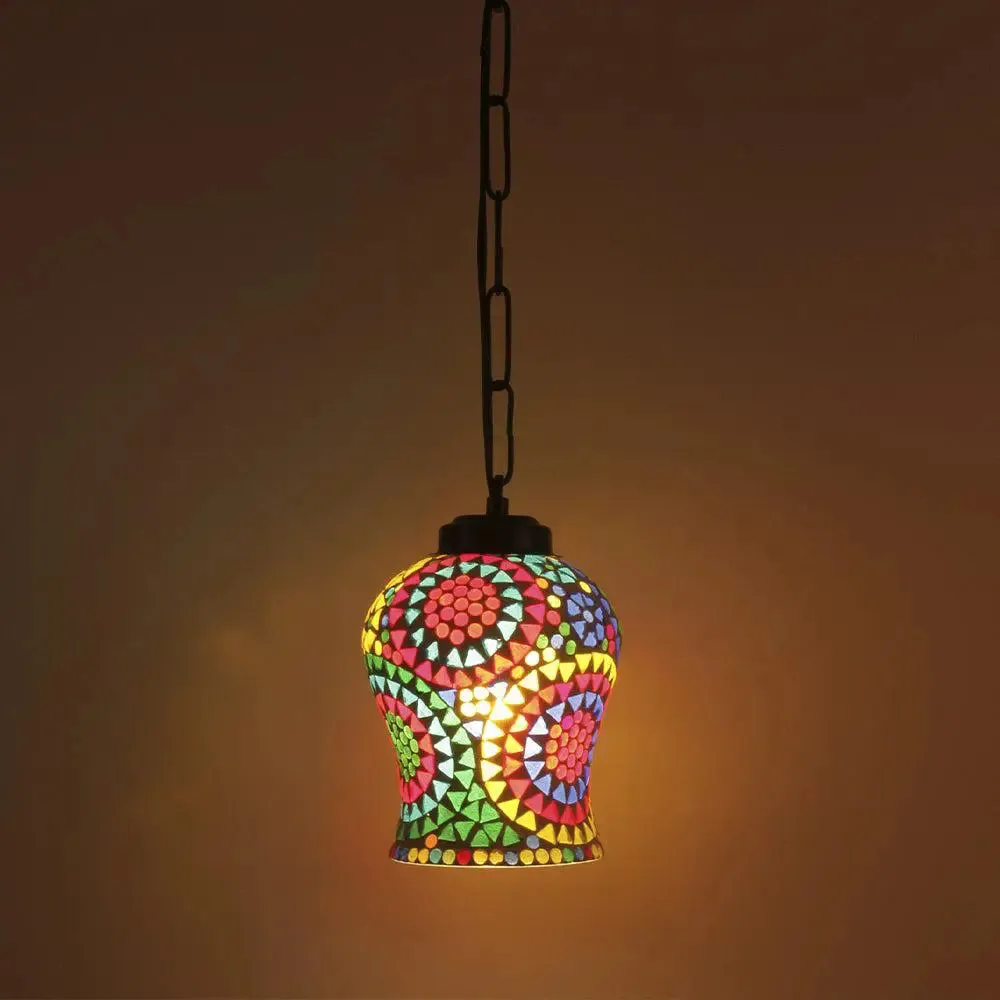 Aesthetics Mosaic Hanging Glass Lamp