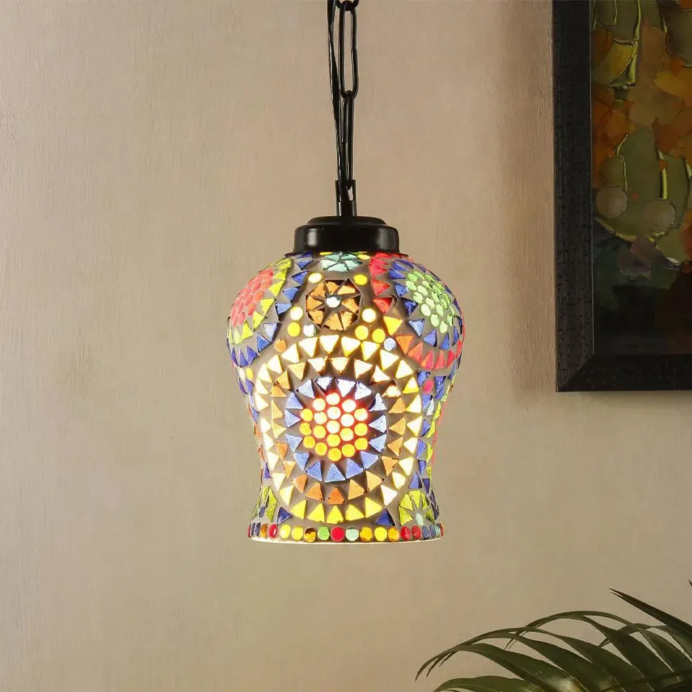 Aesthetics Mosaic Hanging Glass Lamp