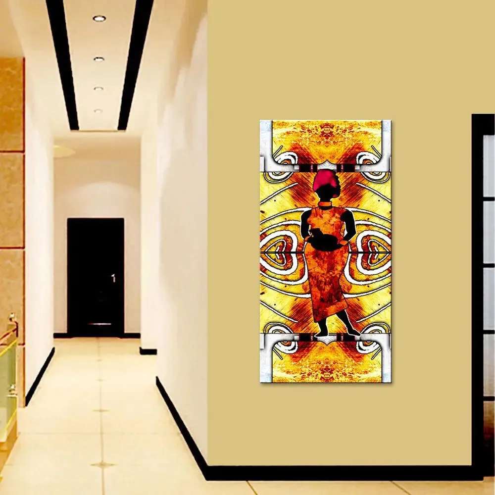 African Lady Abstract design Canvas Printed Wall Painting With Frame