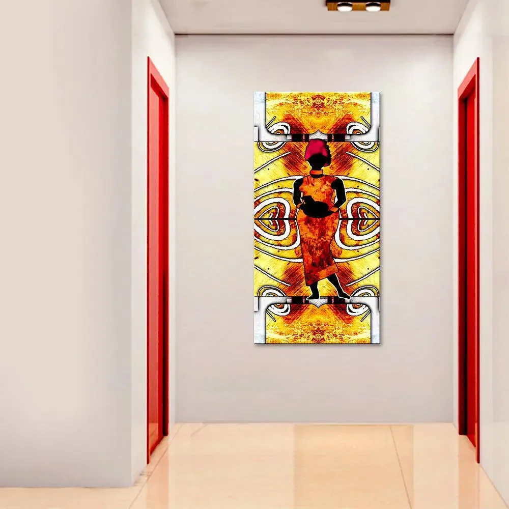 African Lady Abstract design Canvas Printed Wall Painting With Frame