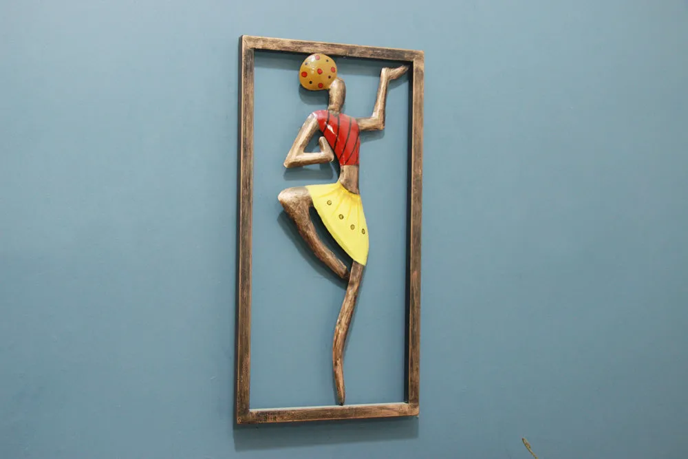 African Lady Iron Metal Wall Art Decor