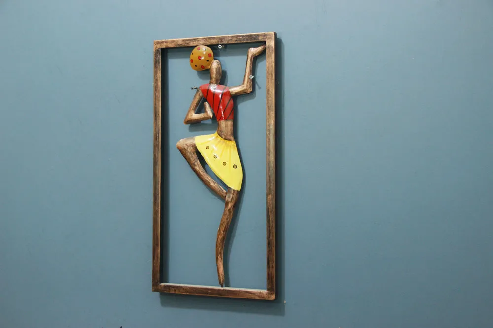 African Lady Iron Metal Wall Art Decor