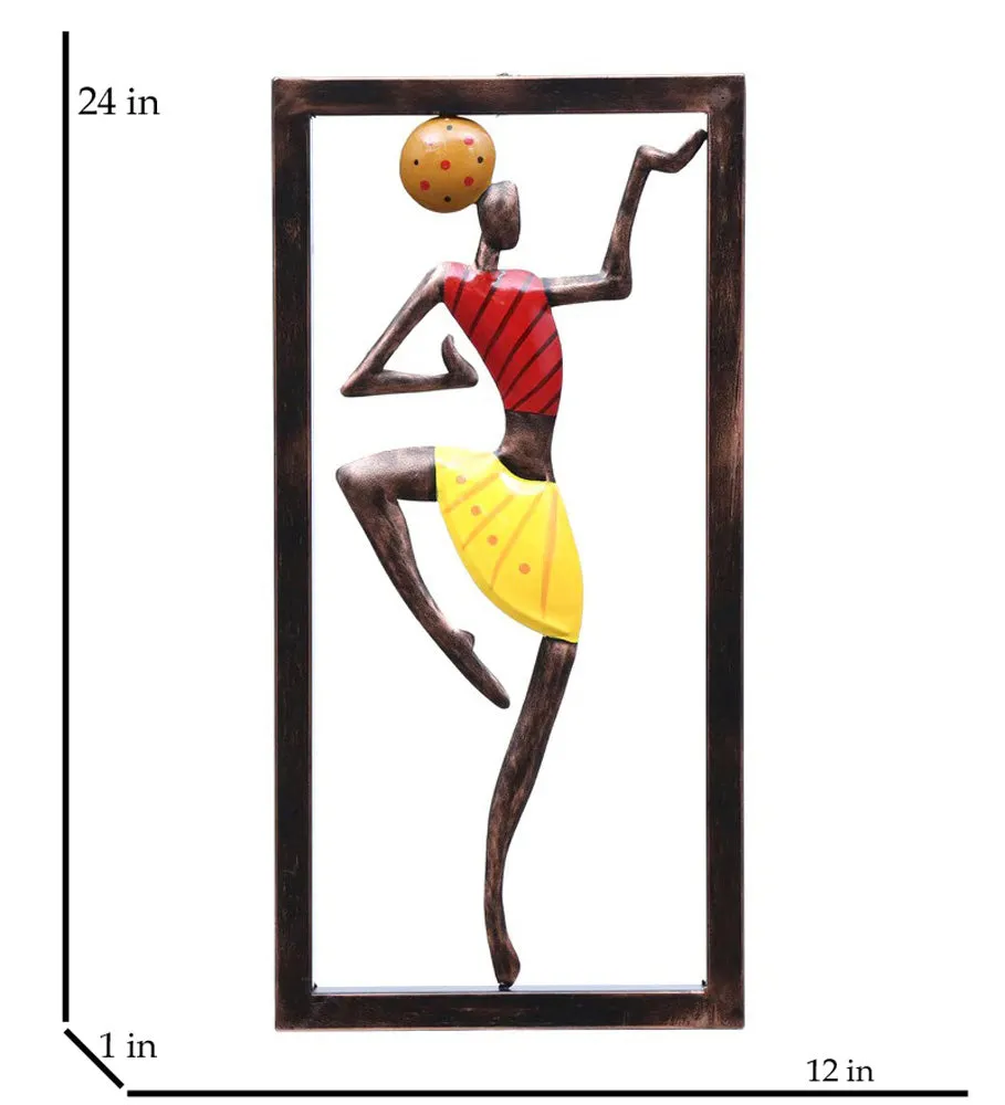 African Lady Iron Metal Wall Art Decor