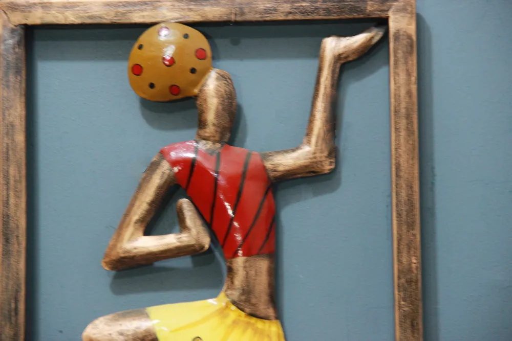 African Lady Iron Metal Wall Art Decor