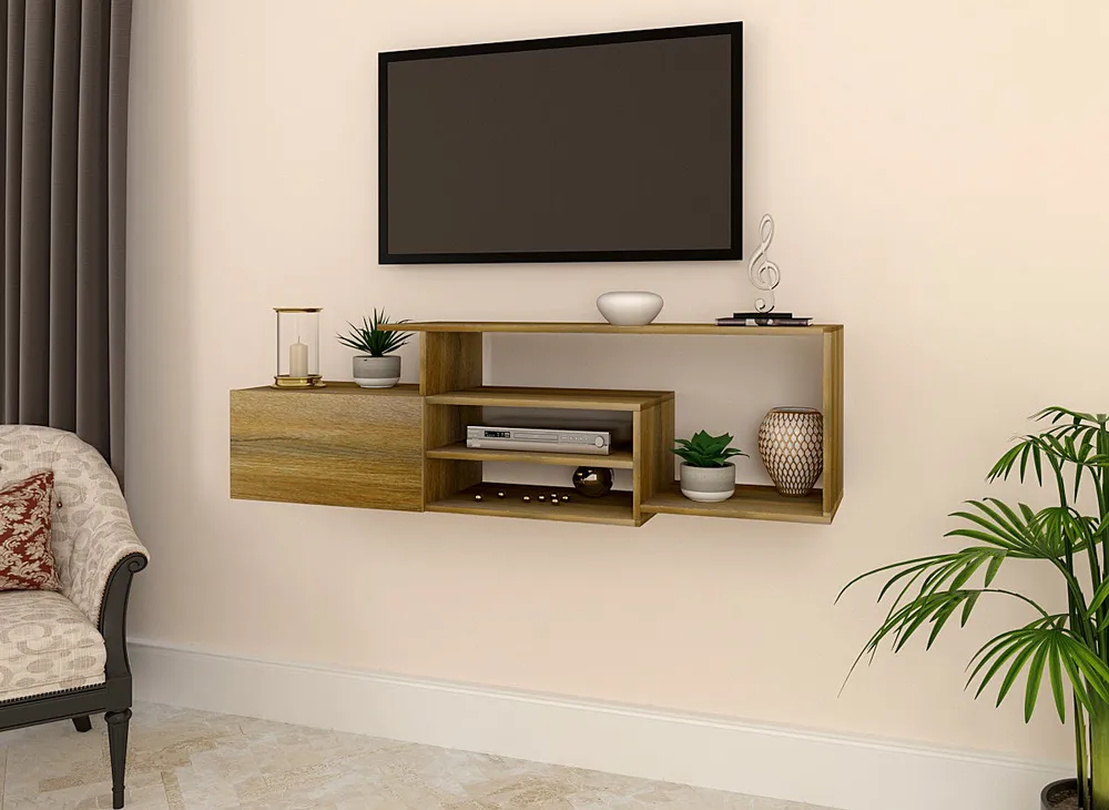 African Oak Designer Wooden Tv Unit