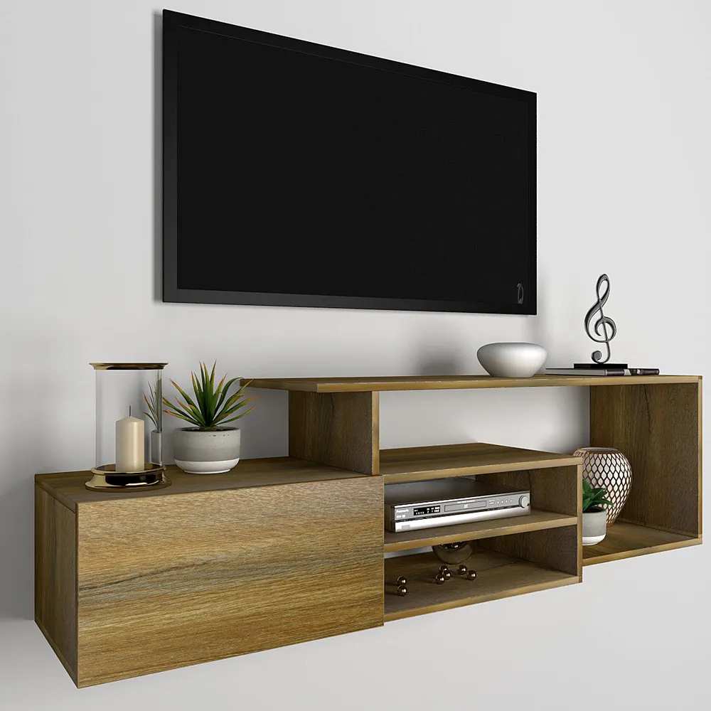 African Oak Designer Wooden Tv Unit