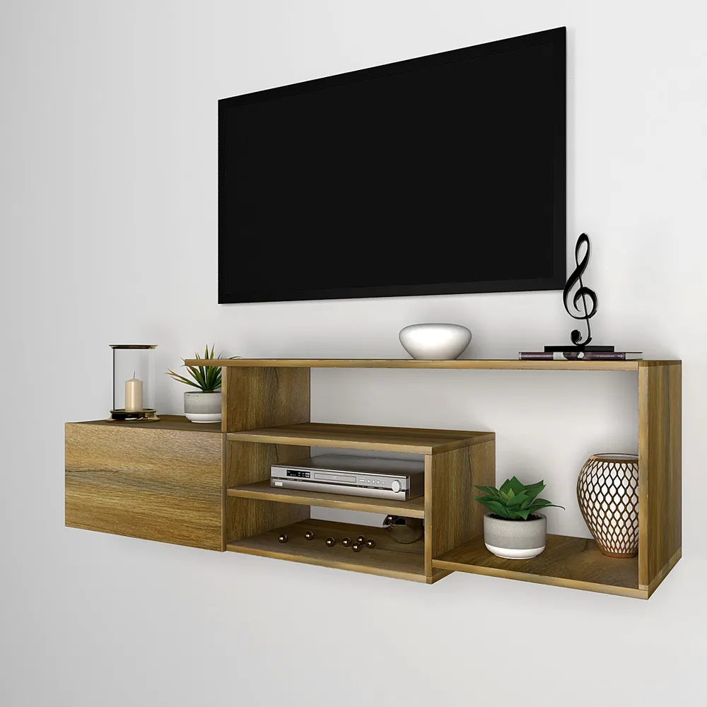 African Oak Designer Wooden Tv Unit