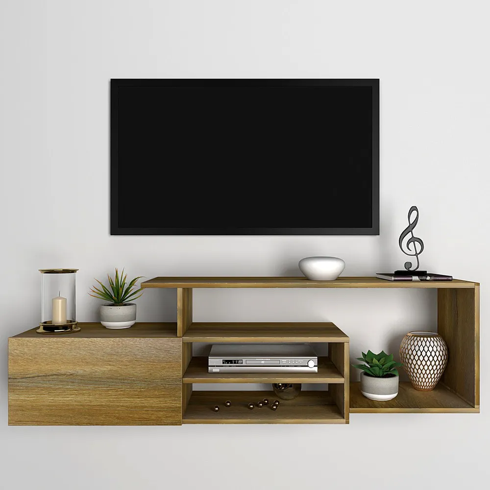 African Oak Designer Wooden Tv Unit