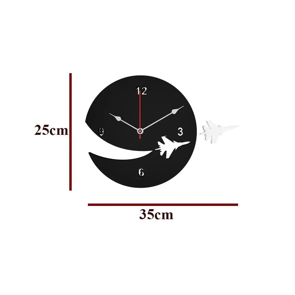 Airplane Designer in Black Color Wooden Wall Clock