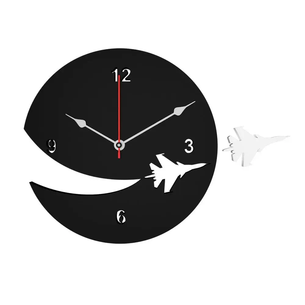 Airplane Designer in Black Color Wooden Wall Clock