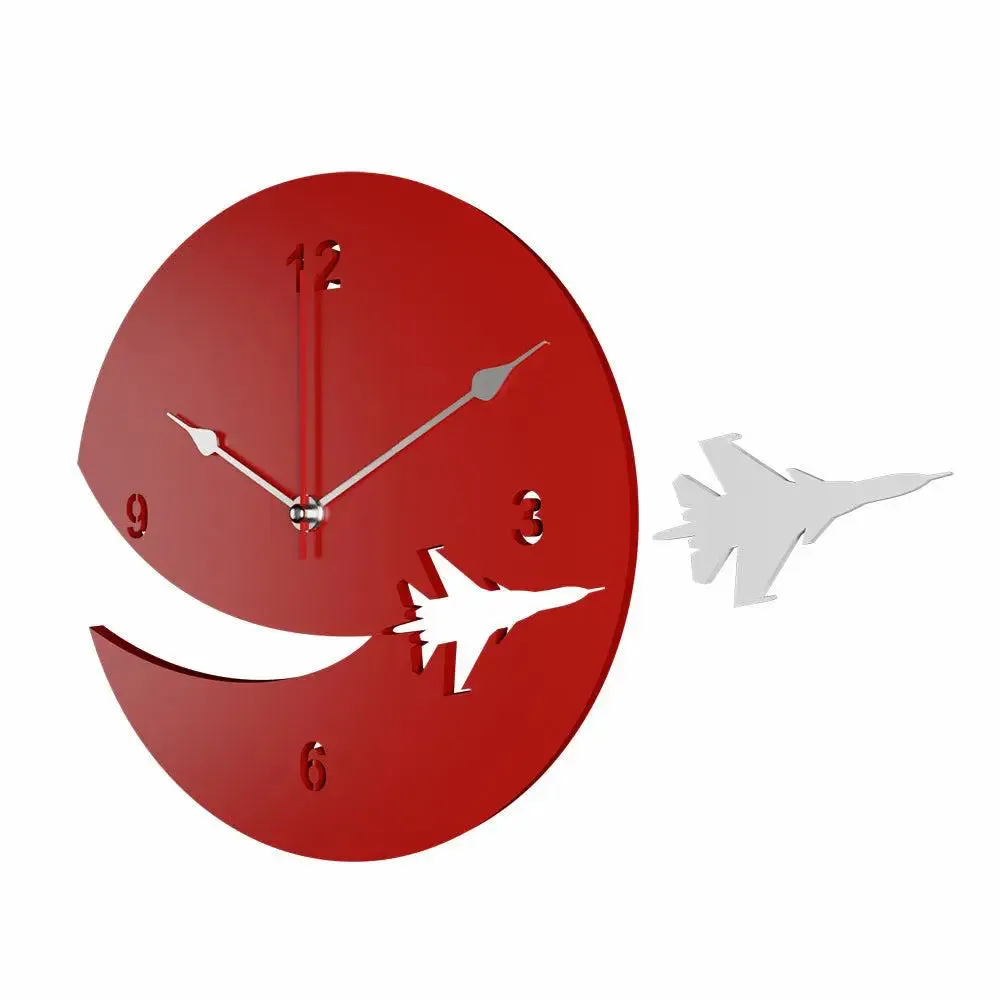 Airplane Designer in Brown Color Wooden Wall Clock