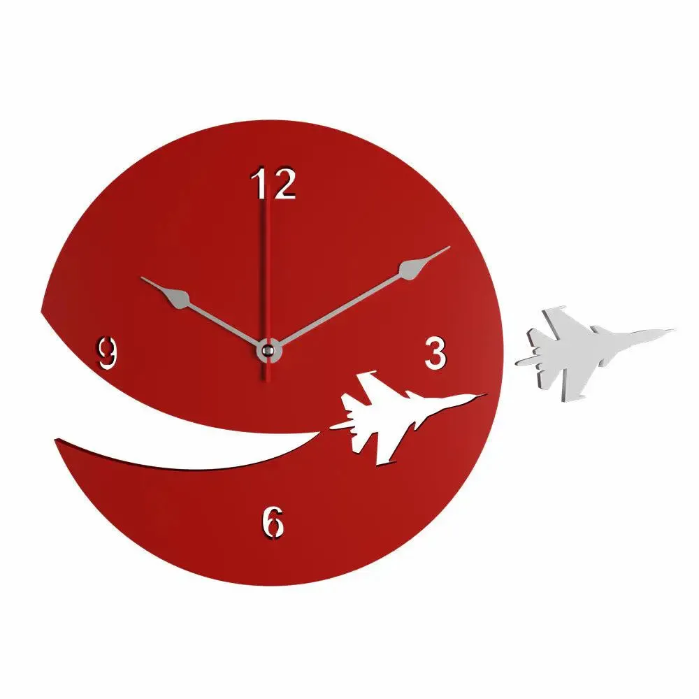 Airplane Designer in Brown Color Wooden Wall Clock
