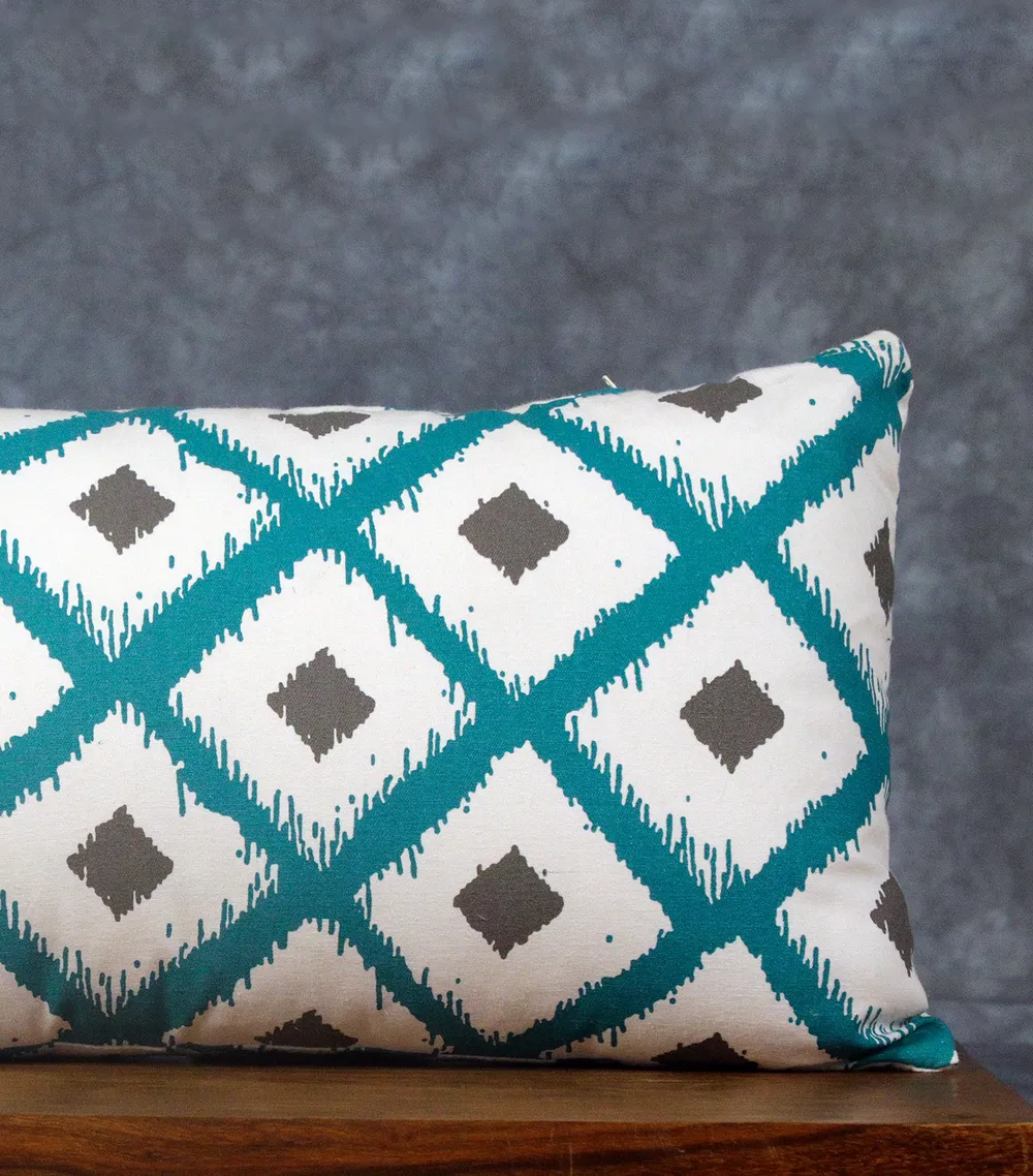 Almighty Green White Diamond Cushion Cover