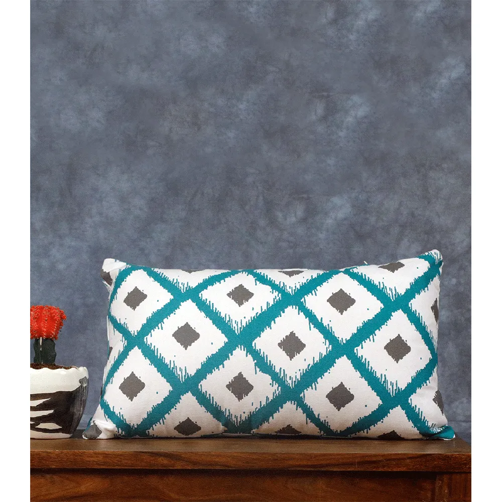 Almighty Green White Diamond Cushion Cover