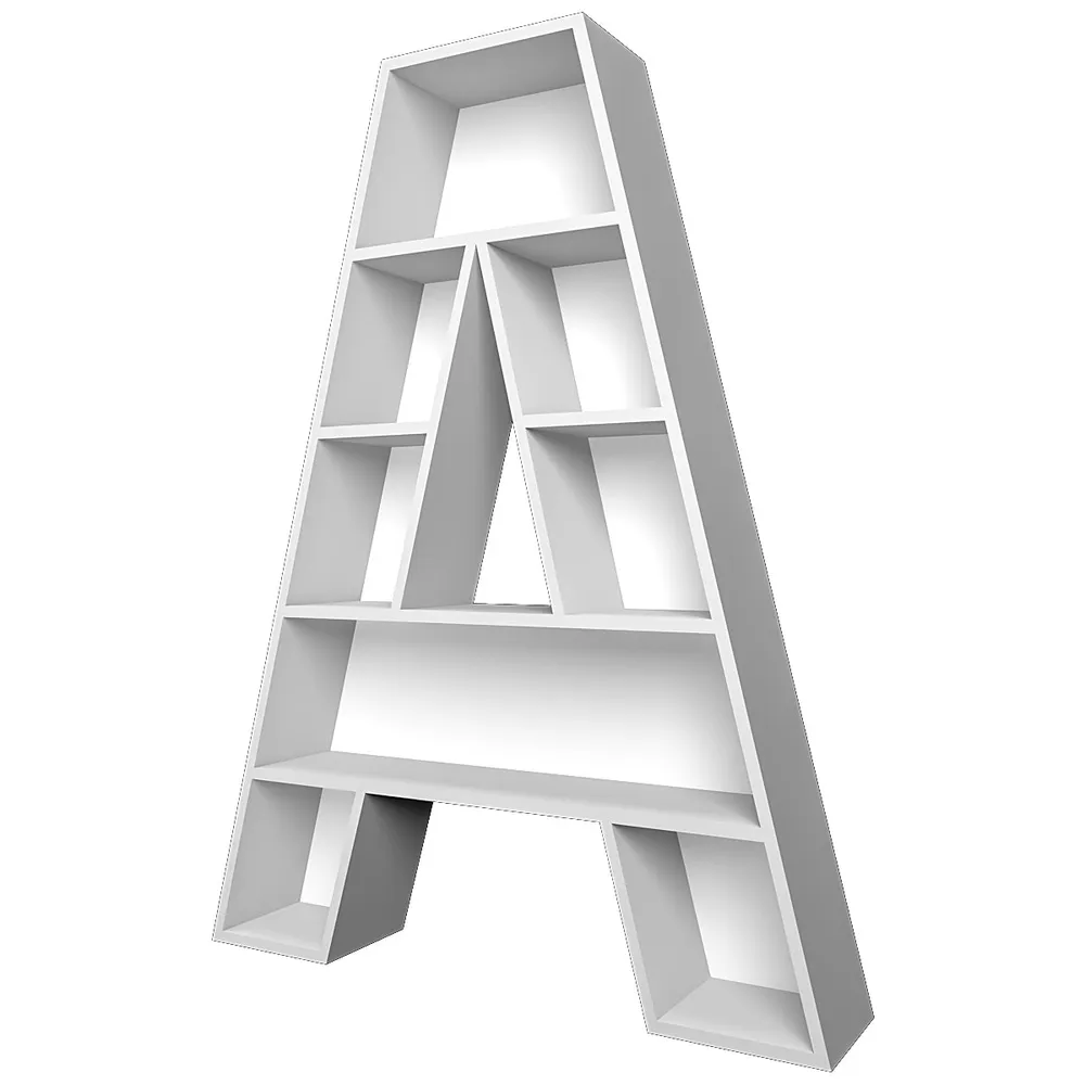 Alphabet A Designer Kids Book Shelve In White Small