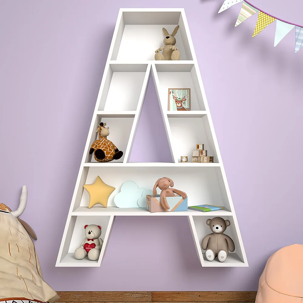 Alphabet A Designer Kids Book Shelve In White Small