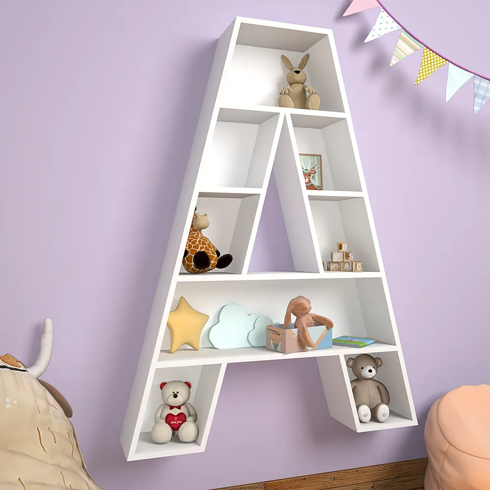 Alphabet A Designer Kids Book Shelve In White Small