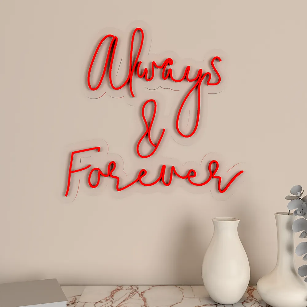 Always &amp; Forever Neon Light (Available in Multiple Colors) Pink