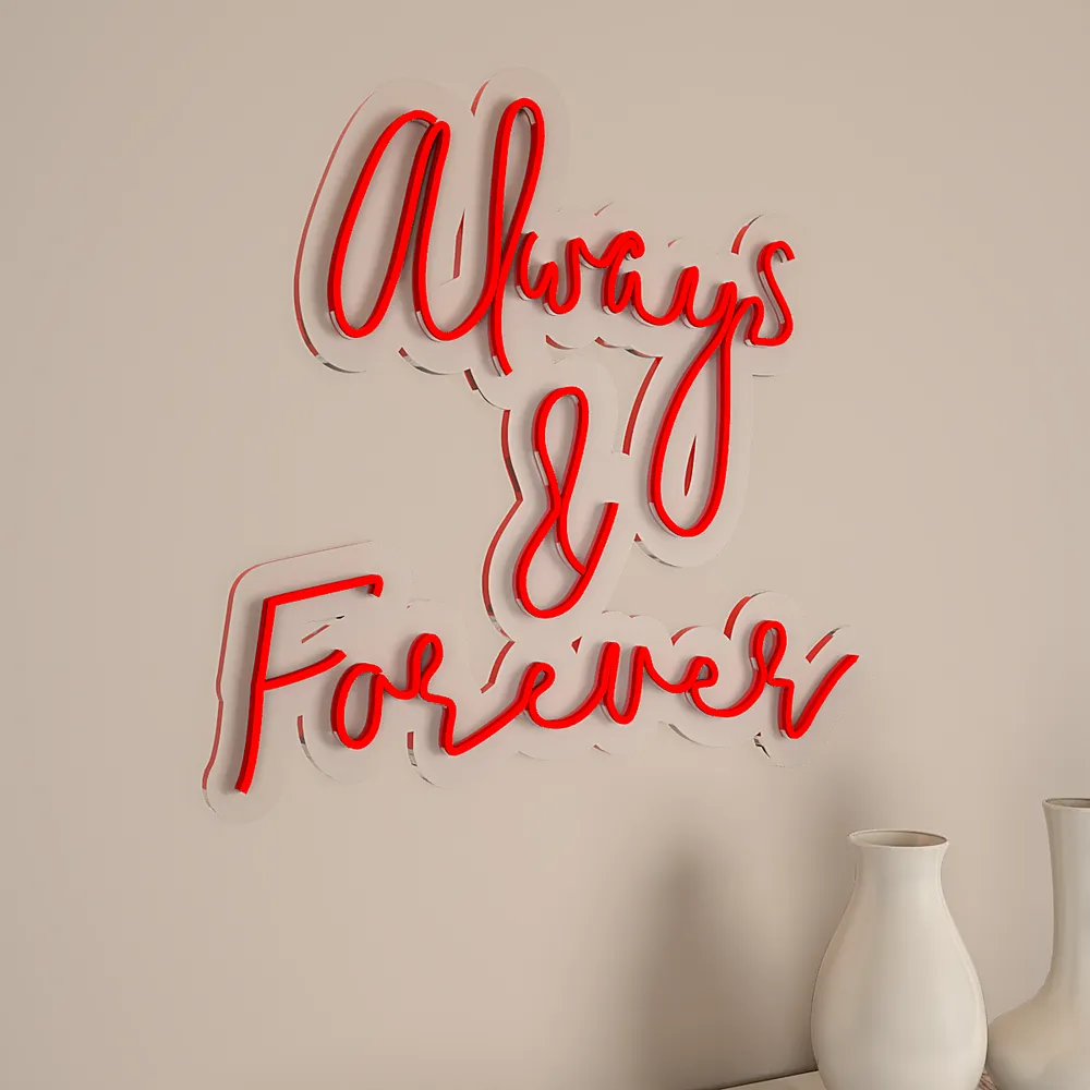Always &amp; Forever Neon Light (Available in Multiple Colors) Pink