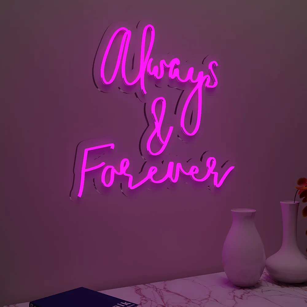 Always &amp; Forever Neon Light (Available in Multiple Colors) Pink