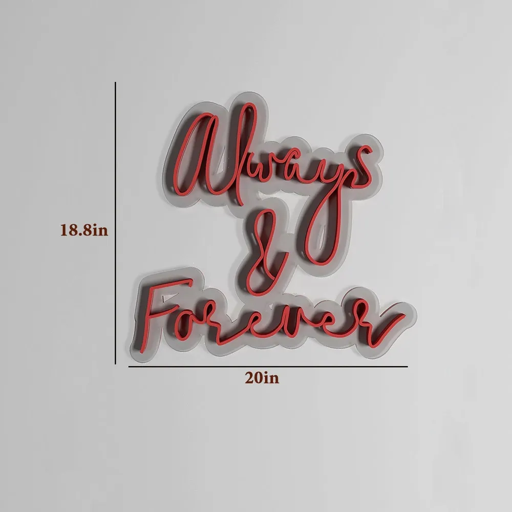 Always &amp; Forever Neon Light (Available in Multiple Colors) Pink