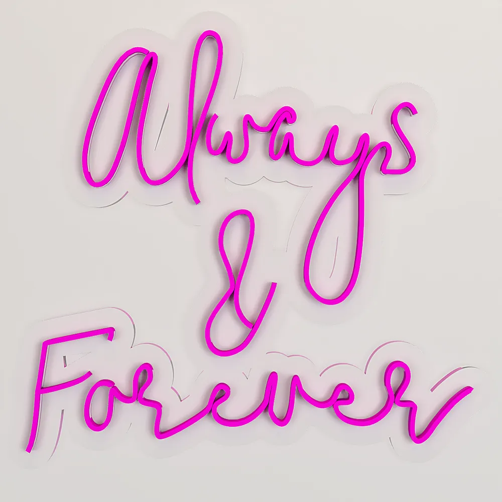 Always &amp; Forever Neon Light (Available in Multiple Colors) Pink