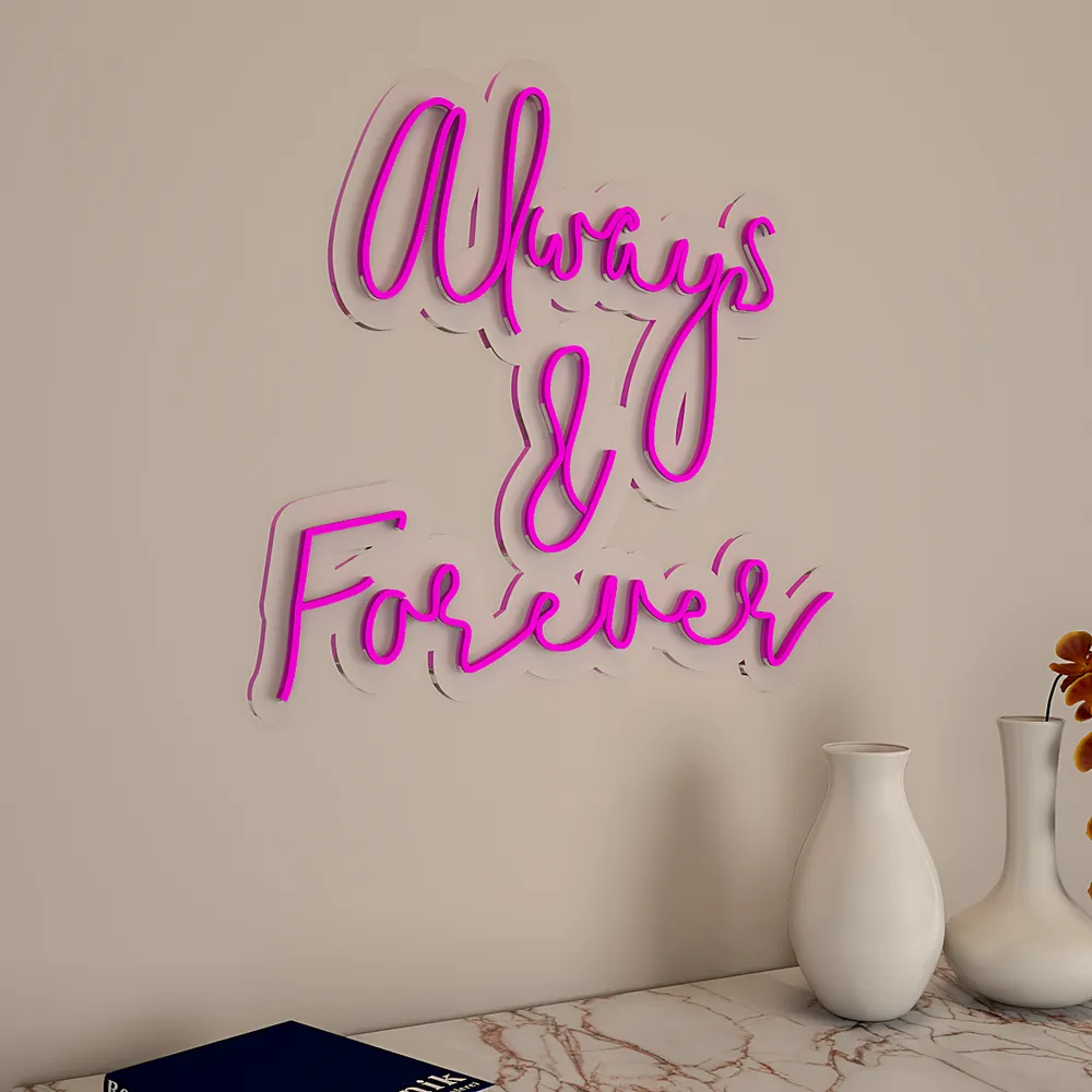 Always &amp; Forever Neon Light (Available in Multiple Colors) Pink
