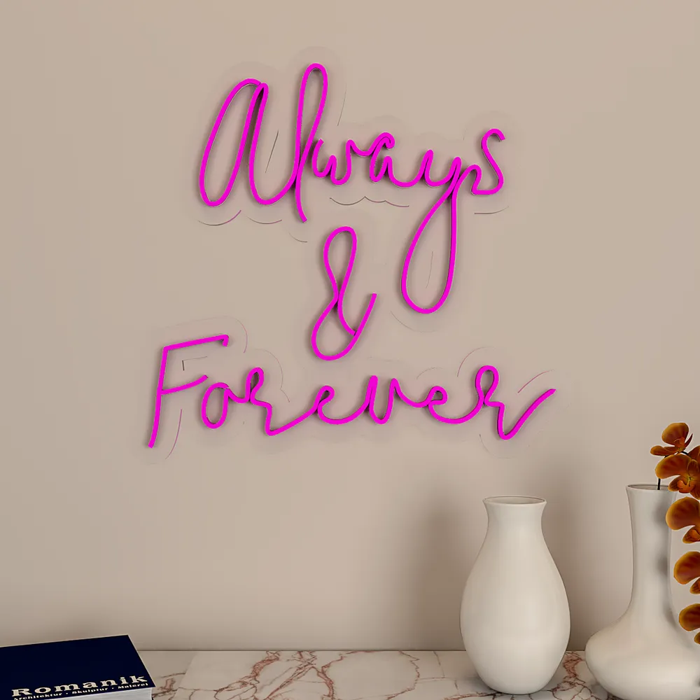 Always &amp; Forever Neon Light (Available in Multiple Colors) Pink