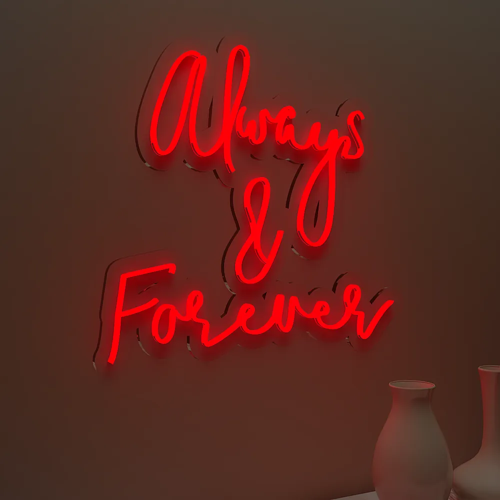 Always &amp; Forever Neon Light (Available in Multiple Colors) Pink