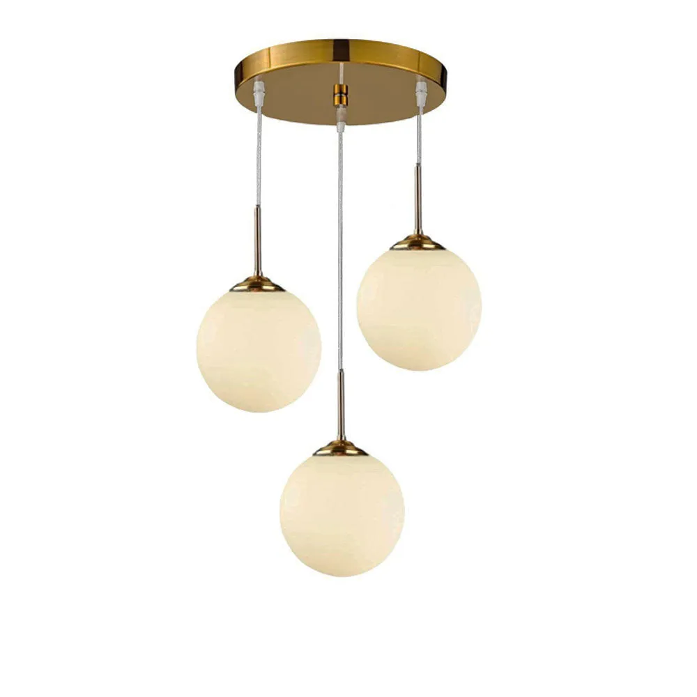 Amaza White Glow Triplet Globes Pendant Light