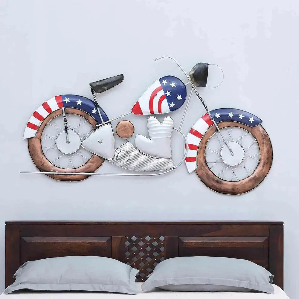 American Bike Inspired Quirky Metal Wall Art Decor