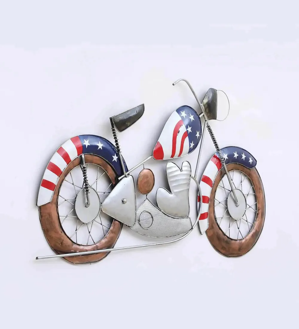 American Bike Inspired Quirky Metal Wall Art Decor