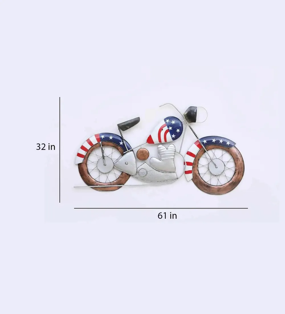 American Bike Inspired Quirky Metal Wall Art Decor