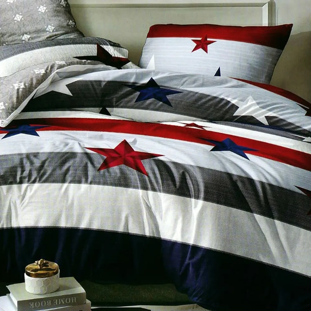 American Feels Digital Print Double Bedsheet With 2 Pillow Covers(Multicolor)