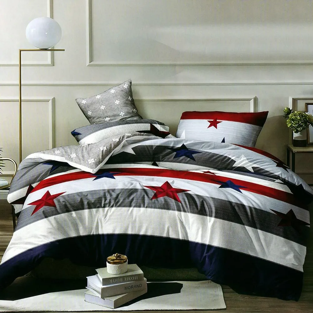 American Feels Digital Print Double Bedsheet With 2 Pillow Covers(Multicolor)