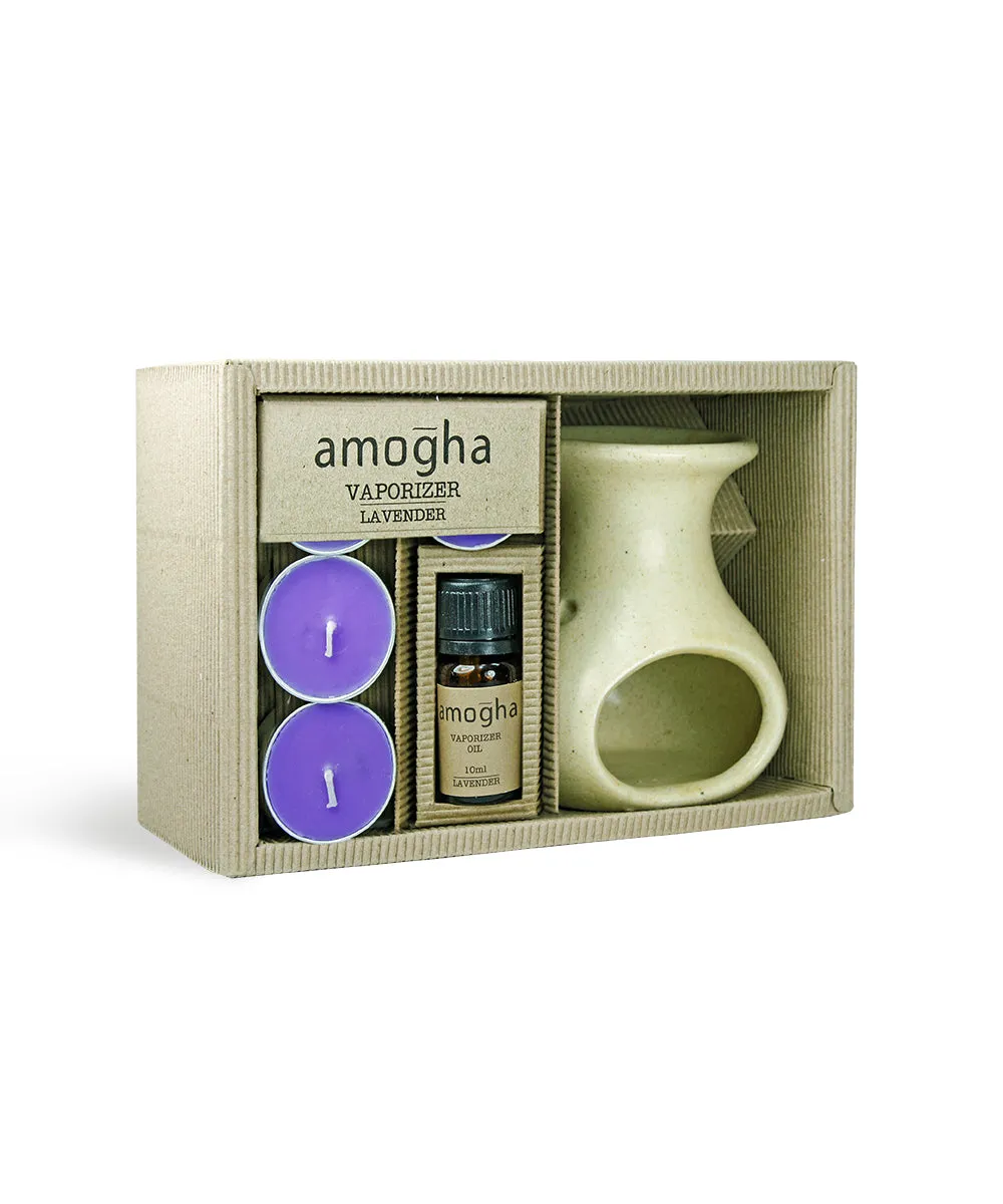 Amogha Toxin-Free Fragrance Vaporizer With Vaporizer Oil 10 ml (Apple Cinnamon/Lavender/Lemon Grass,/Sandal) SANDAL