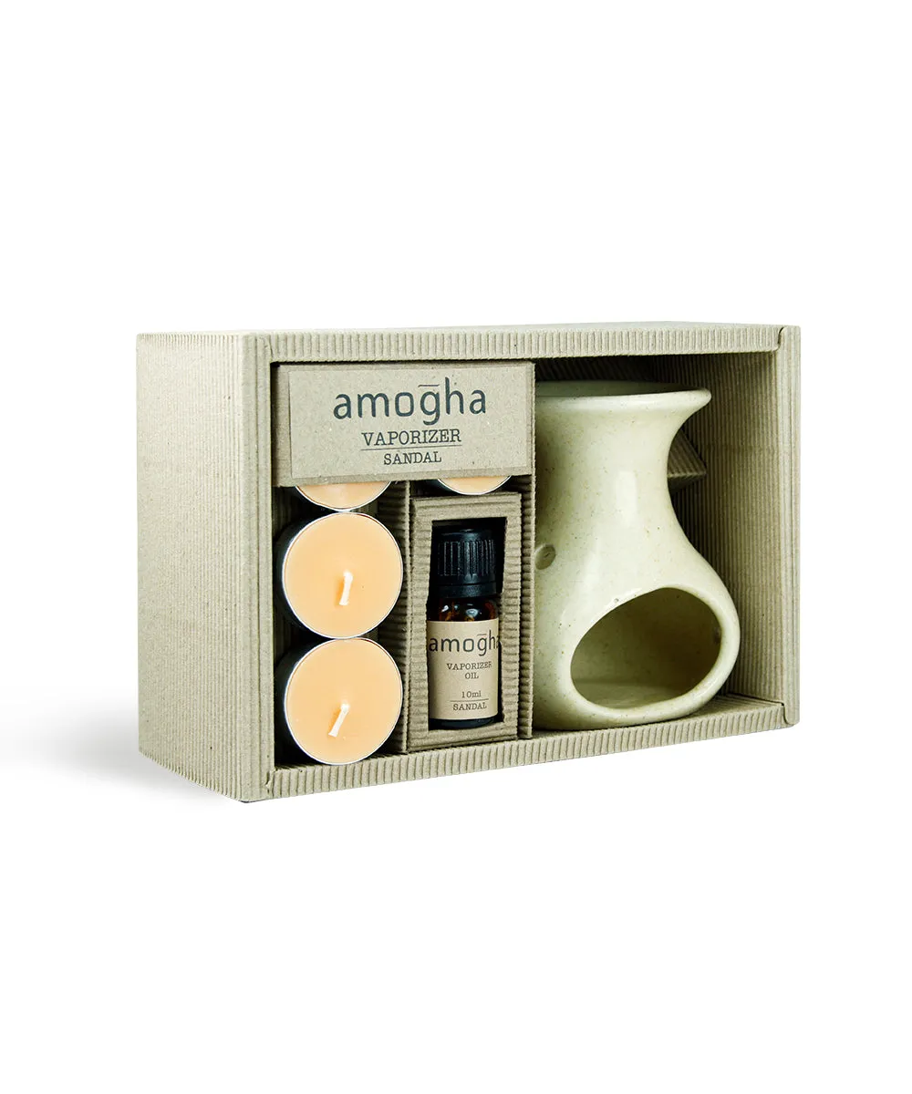 Amogha Toxin-Free Fragrance Vaporizer With Vaporizer Oil 10 ml (Apple Cinnamon/Lavender/Lemon Grass,/Sandal) SANDAL