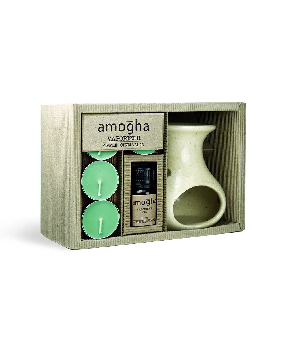 Amogha Toxin-Free Fragrance Vaporizer With Vaporizer Oil 10 ml (Apple Cinnamon/Lavender/Lemon Grass,/Sandal) SANDAL