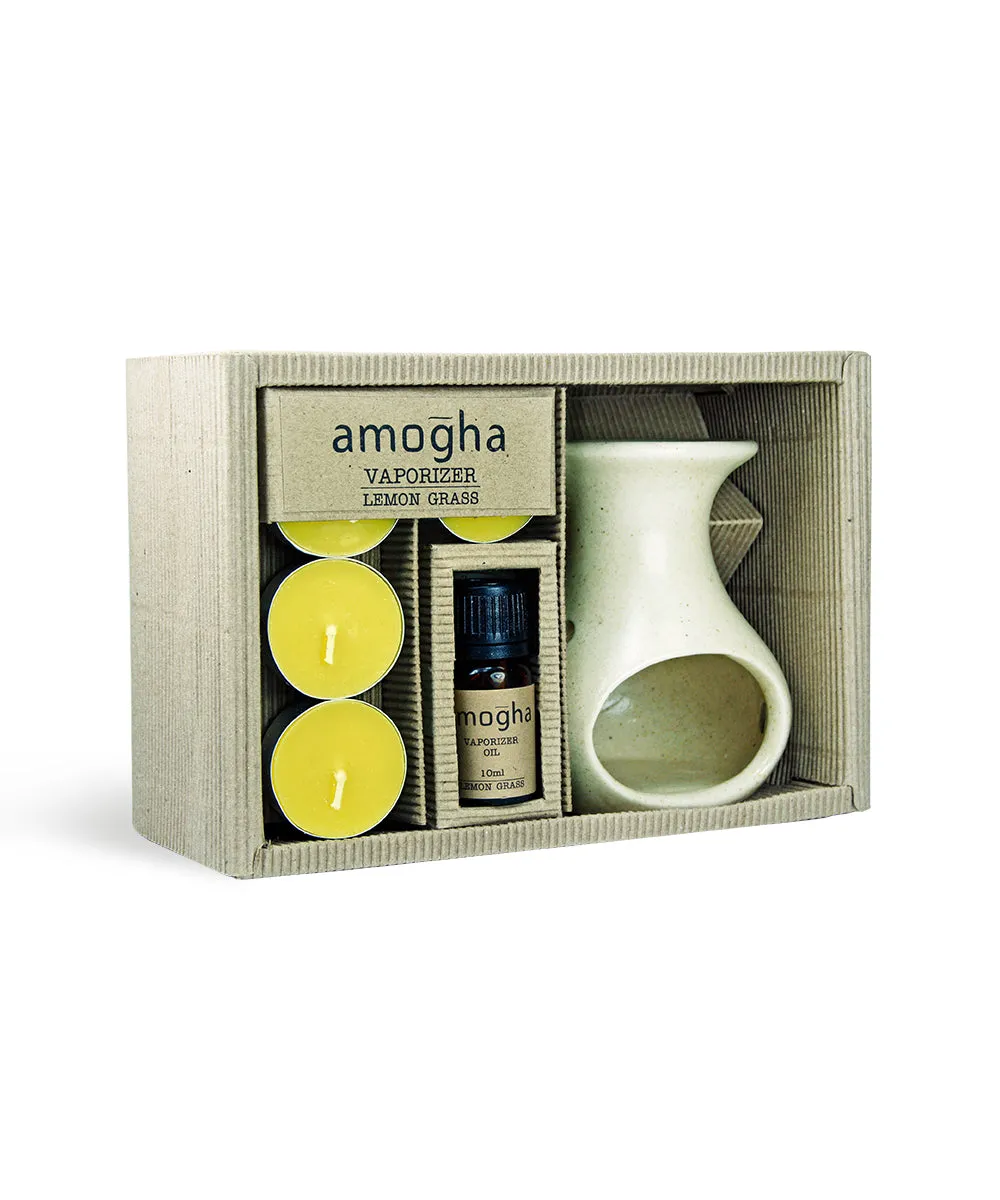 Amogha Toxin-Free Fragrance Vaporizer With Vaporizer Oil 10 ml (Apple Cinnamon/Lavender/Lemon Grass,/Sandal) SANDAL