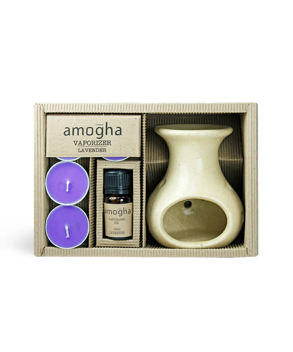 Amogha Toxin-Free Fragrance Vaporizer With Vaporizer Oil 10 ml (Apple Cinnamon/Lavender/Lemon Grass,/Sandal) SANDAL