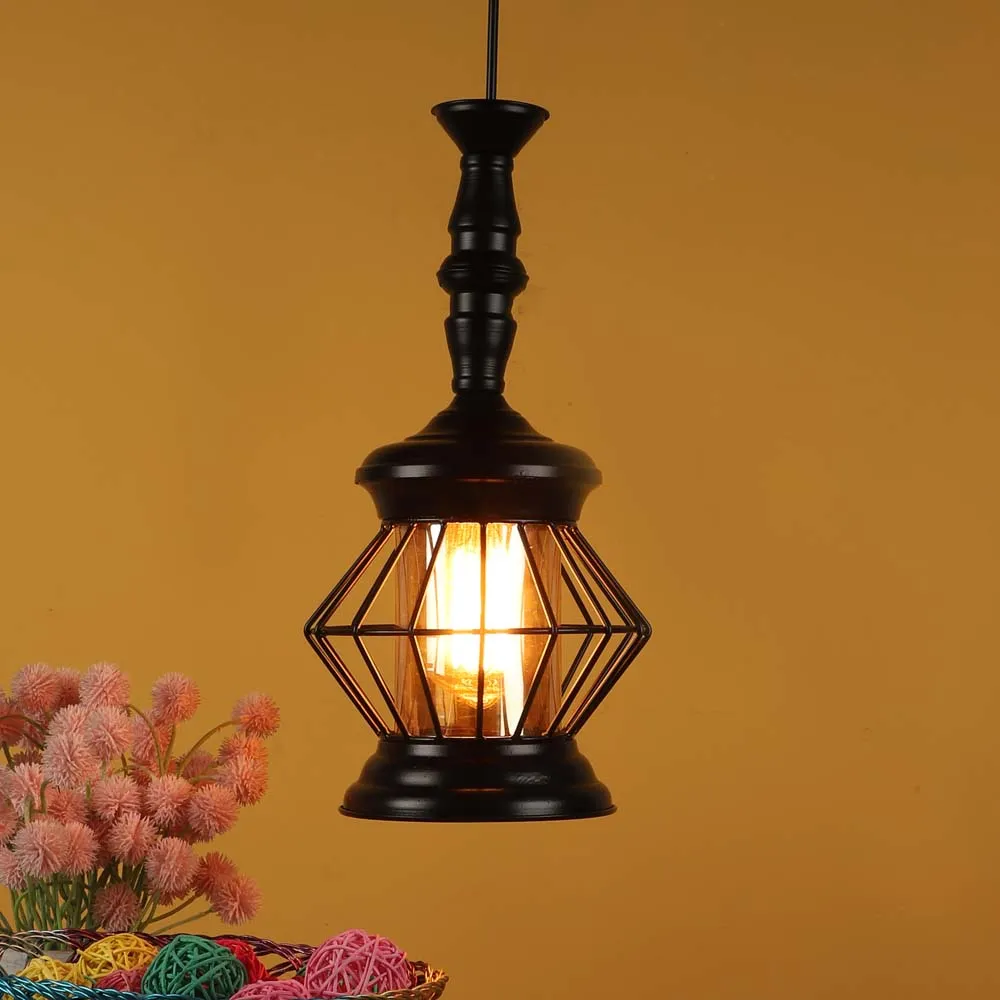 Ancient Black Crafted Lantern Hanging Light