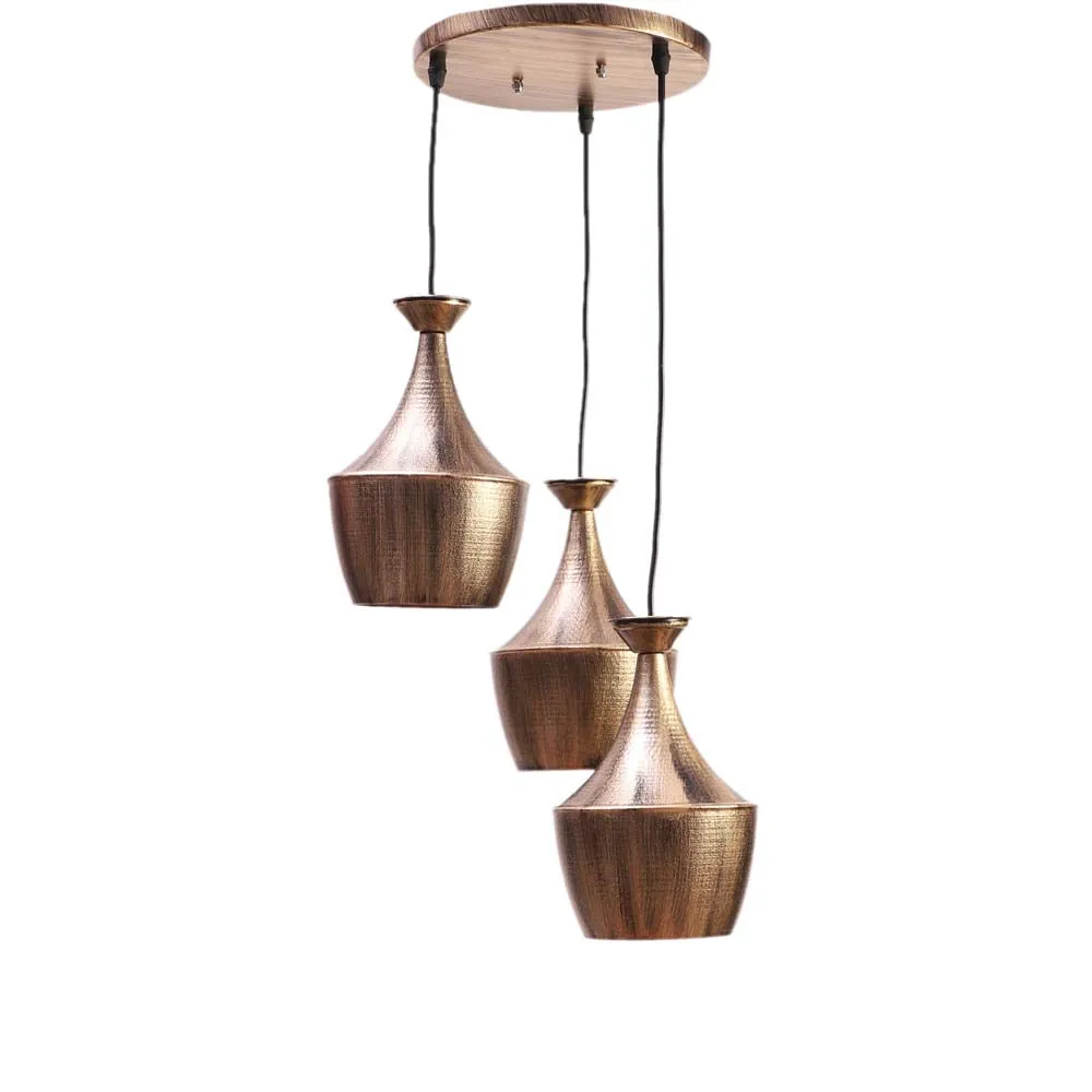 Ancient Motif Golden Cluster Hanging Lights Single Piece